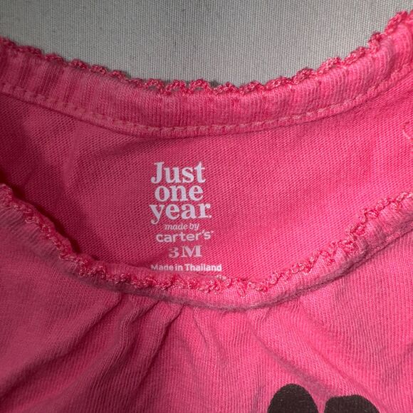 Outfit Set Baby Girl 3 Mos 2 Piece Bunny Rabbit Top Pink Floral Skirt Bloomers - Picture 4 of 7